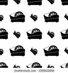 Tape Dispenser Icon Seamless Pattern, Adhesive Tape Holder Icon Vector Art Illustration