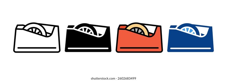 Tape Dispenser Icon Set Multiple Style Collection