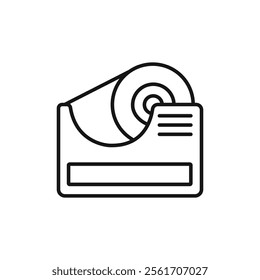Tape dispenser icon Simple thin line flat symbol