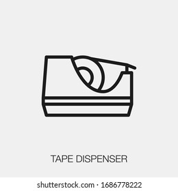 tape dispenser icon vector. Linear style sign for mobile concept and web design. tape dispenser symbol illustration. Pixel vector graphics - Vector.