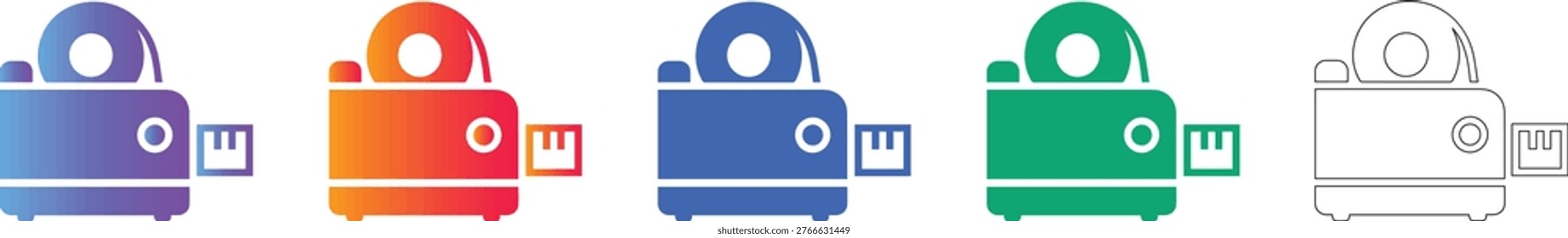Tape Dispenser Office Tool Vector Icons vol 1958