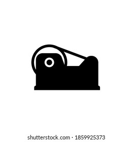 Tape Dispenser Silhouette Icon. Clipart Image Isolated On White Background.