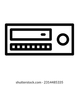 tape drive icon vector designed in detailed outline lineal style (64px artboard 2px stroke)