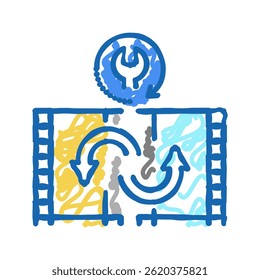 fita duplicação doodle ícone esboço vetor. fita duplicação sinal. símbolo isolado ilustração