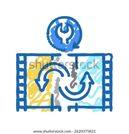 tape duplication doodle icon sketch vector. tape duplication sign. isolated symbol illustration