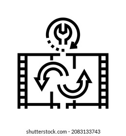 tape duplication line icon vector. tape duplication sign. isolated contour symbol black illustration