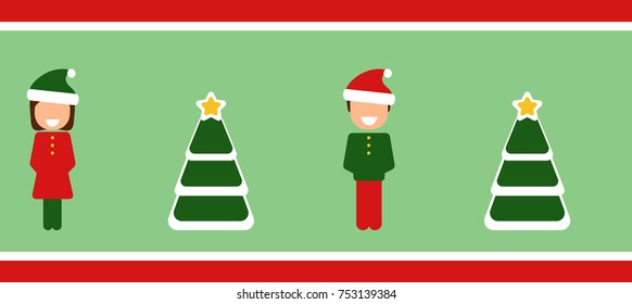 Tape Gift Box Pattern. Children. Christmas. Vector. 