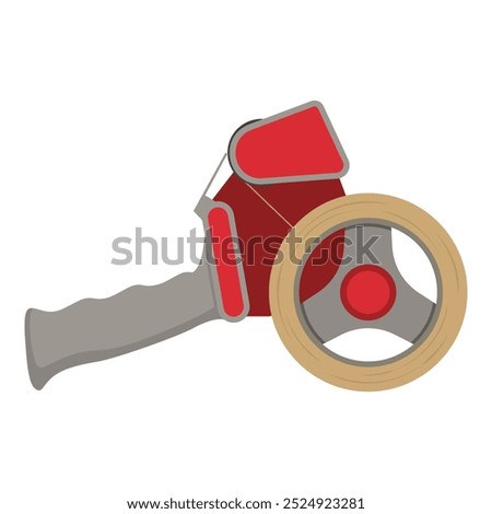 Tape gun dispenser with adhesive tape, work tool isolated
