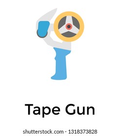 Tape gun flat icon design 