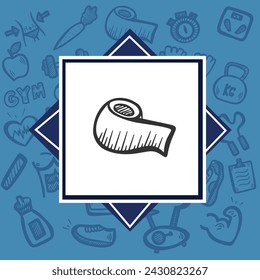 Tape  hand drawn outline doodle icon. Sport, style, fashion, fitness, gym concept. Vector sketch illustration for print, web, mobile and infographics on white background.