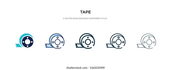 tape icon in different style vector illustration. two colored and black tape vector icons designed in filled, outline, line and stroke style can be used for web, mobile, ui