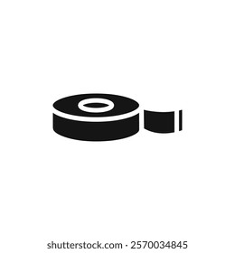 Tape icon Flat simple outline set