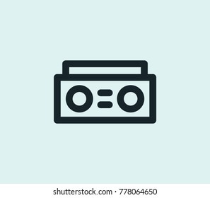 Tape icon line isolated on clean background. Tape-recorder concept drawing icon line in modern style. Vector illustration for your web site mobile logo app UI design.
