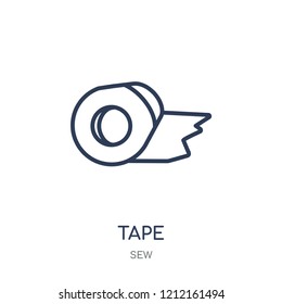 Tape icon. Tape linear symbol design from Sew collection. Simple outline element vector illustration on white background.