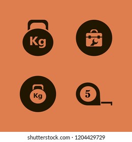 Tape Icon. Tape Vector Icons Set Tape Measure, Weight And Toolbox