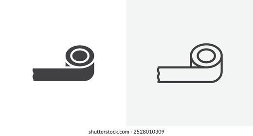 Conjunto de iconos de Vector de cinta en color blanco y negro.