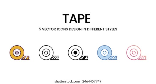Iconos de cinta de diferentes estilos Vector ilustración de stock