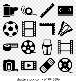 Tape icons set. set of 16 tape filled icons such as ruler, bandage, stapler