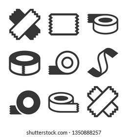 Tape Icons Set on White Background. Vector