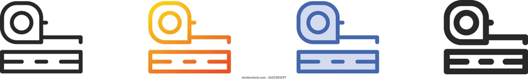 tape icon.Thin Linear, Gradient, Blue Stroke and bold Style Design Isolated On White Background