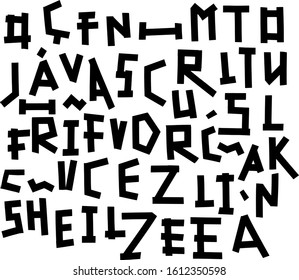 Tape letters isolated in white background. Vector illustration.