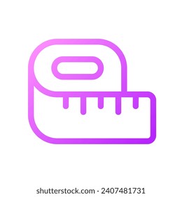 Tape line pixel perfect gradient linear ui icon. Weight loss. Tailoring instrument. Healthy lifestyle. Line color user interface symbol. Modern style pictogram. Vector isolated outline illustration