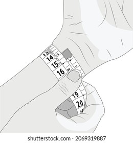 Tape Measure Around Wrist - Healthy Diet and Body Care Concept