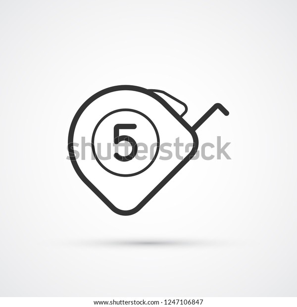 Tape Measure Black Icon Vector Illustration Stock Vector (Royalty Free