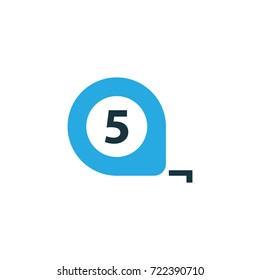 Tape Measure Colorful Icon Symbol. Premium Quality Isolated Meter Element In Trendy Style.
