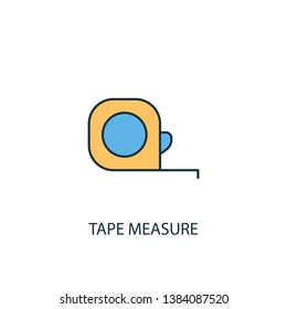 tape measure concept 2 colored line icon. Simple yellow and blue element illustration. tape measure concept outline symbol design