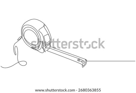 Tape measure in continuous line drawing, Line Art Tape Measure,