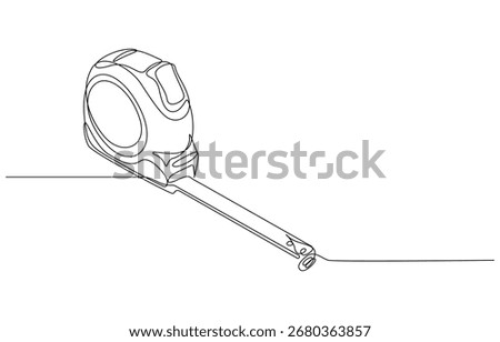 Tape measure in continuous line drawing, Line Art Tape Measure,