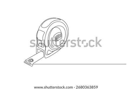 Tape measure in continuous line drawing, Line Art Tape Measure,