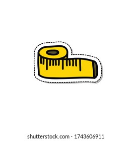 tape measure doodle icon, vector illustration