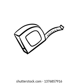 tape measure doodle vector 