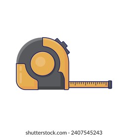 Tape measure flat design illustration icon isolated white background