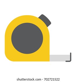 Tape measure flat icon, build and repair, construction roulette sign vector graphics, a colorful solid pattern on a white background, eps 10.