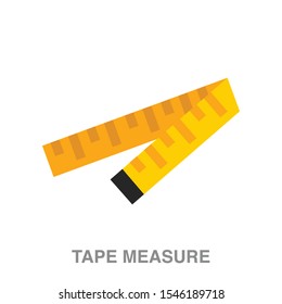 Tape measure flat icon on white transparent background. You can be used tape measure icon for several purposes.