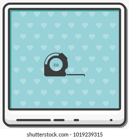 Tape measure flat vector icon. Roulette construction.