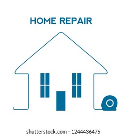 Tape measure forming a house. Vector illustration design