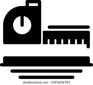 Tape Measure Glyph Solid Icon Vectordesign