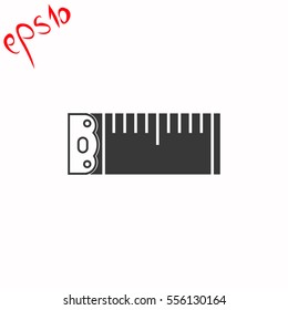 Tape measure grey icon.
