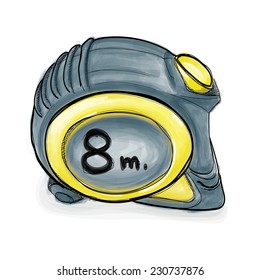Tape Measure hand drawing vector