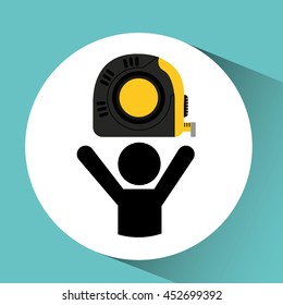 tape measure, healthy life style, vector illustration