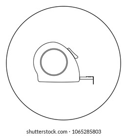 Tape measure icon black color in circle