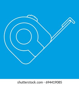 Tape measure icon blue outline style isolated vector illustration. Thin line sign