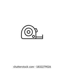 Tape measure icon. Construction icon. Simple, flat, black, outline.