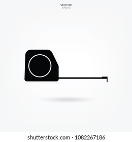 Tape measure icon. Craftsman tool sign and symbol. Vector illustration.