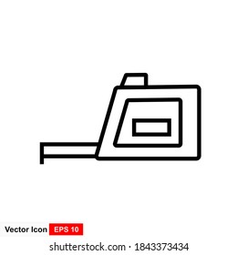 Design des Tape Measurement-Symbols. Meter-Symbol. Tape Measurement Icon in trendigem, flachem Design. Vektorgrafik.