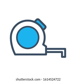 Tape measure icon design template, vector icon designed in flat style isolated on white background, solid icon vector design, can be used for web and various needs of your project
